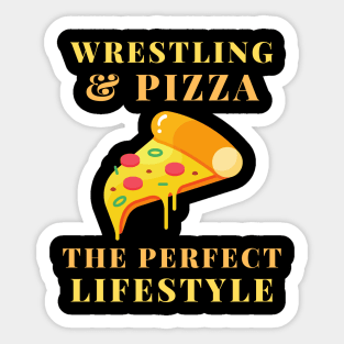 wrestling and pizza Sticker